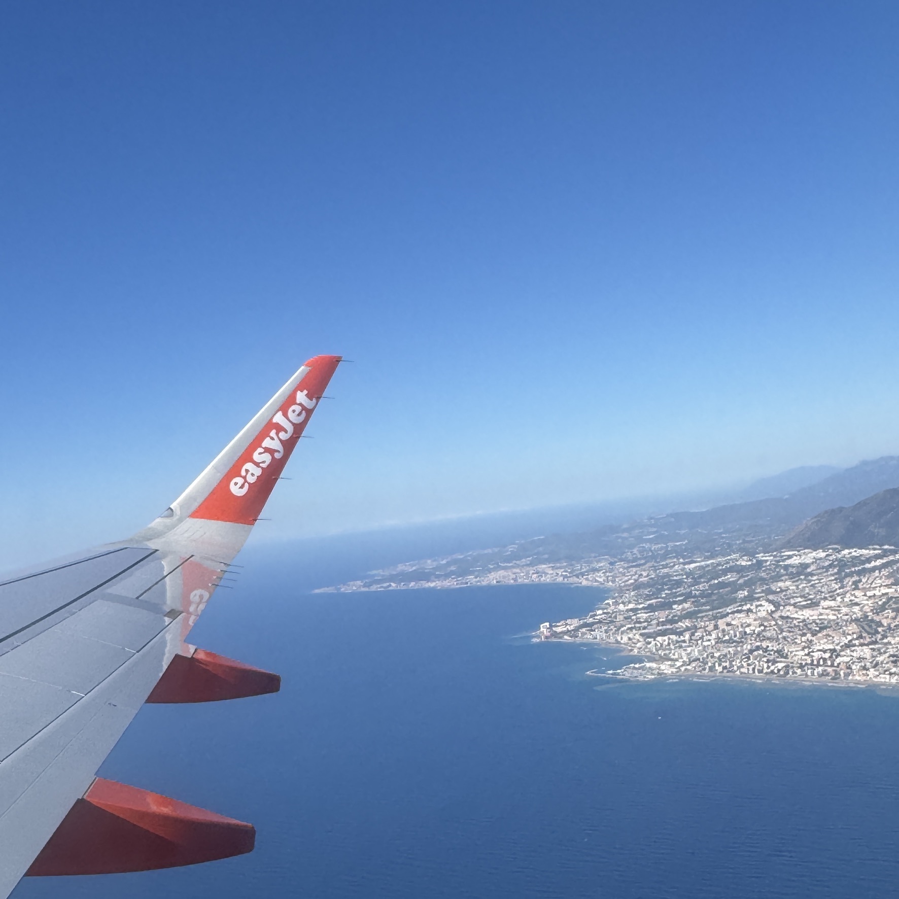 Window-seat views over the Costa del Sol