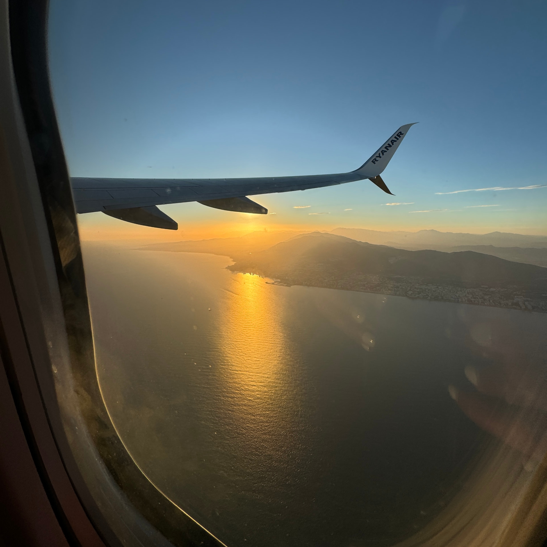 Window-seat views over the Costa del Sol