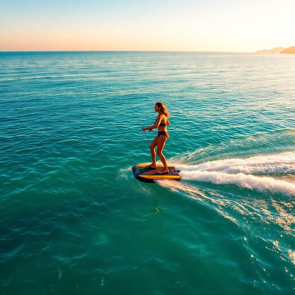 E-foil rider in Marbella bay